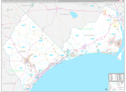 Myrtle Beach-Conway-North Myrtle Beach Metro Area Wall Map Premium Style 2024